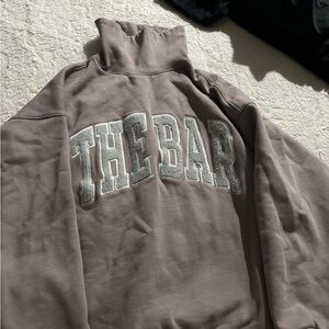 THE BAR Taupe High-Neck women Sweatshirt